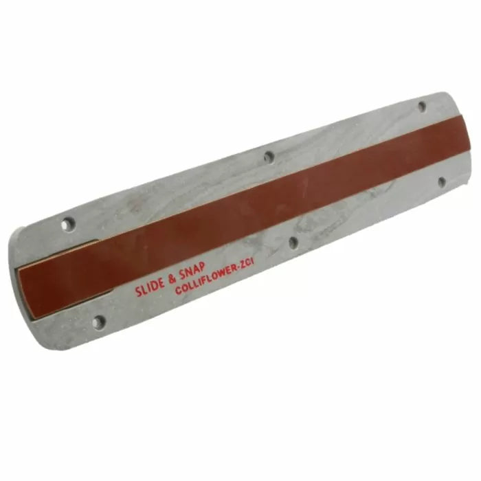 Zero clearance insert for table saw with red strip and mounting holes