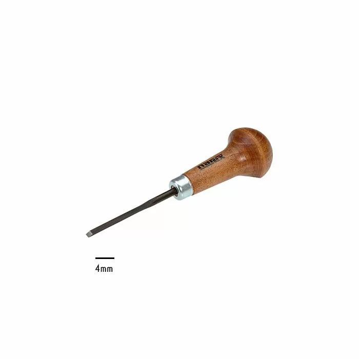 4mm woodworking chisel with wooden handle for fine carving and detailed joinery