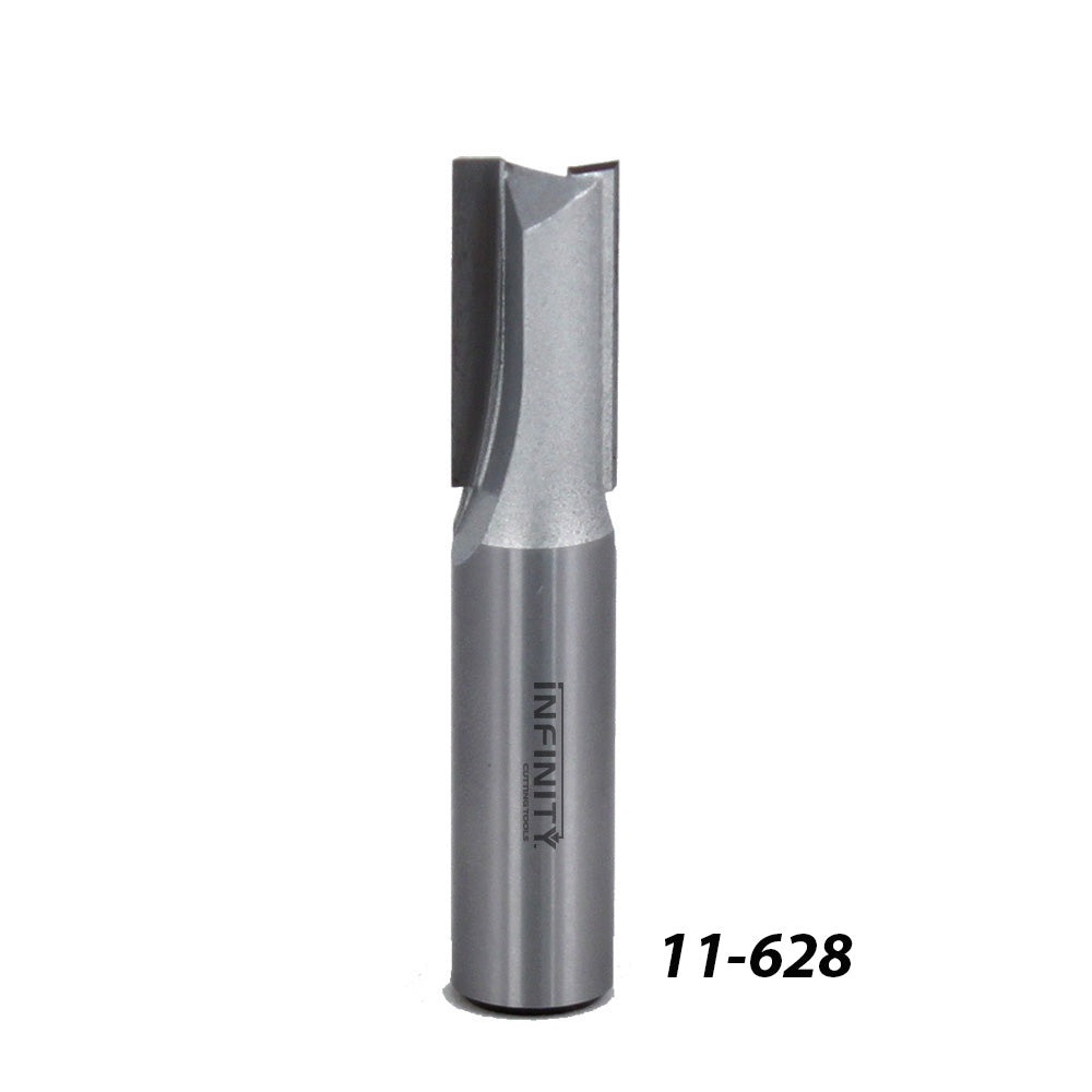 Carbide straight router bit for woodworking, single-flute design, product number 11-628