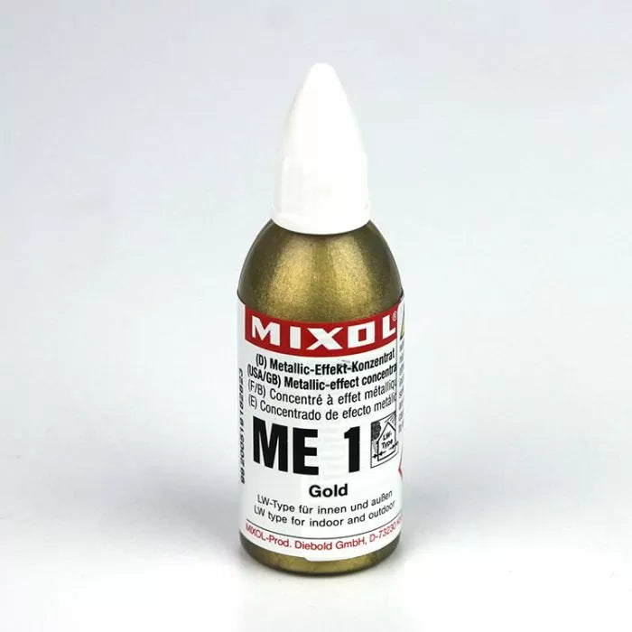 Mixol ME 1 gold metallic effect concentrate bottle for woodworking finishes
