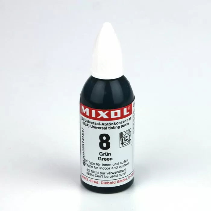 Mixol universal tinting paste No. 8 Green bottle for woodworking and finishing projects