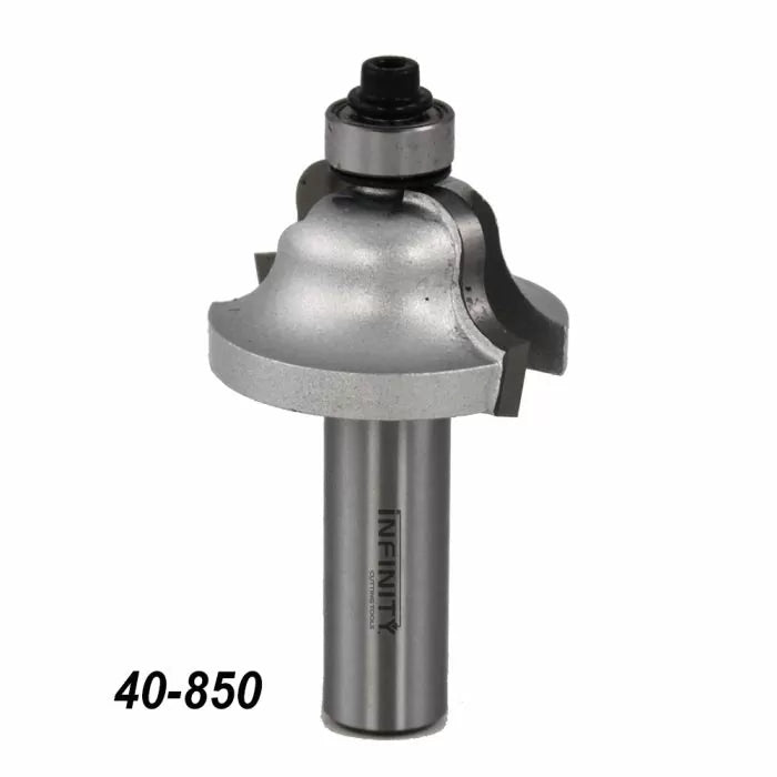 Cove router bit with bearing and carbide tips for woodworking, item number 40-850.