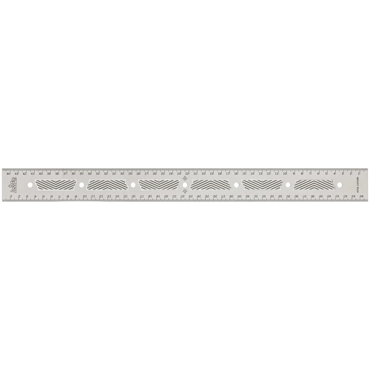 Stainless steel precision woodworking ruler with metric and imperial markings, 450mm length