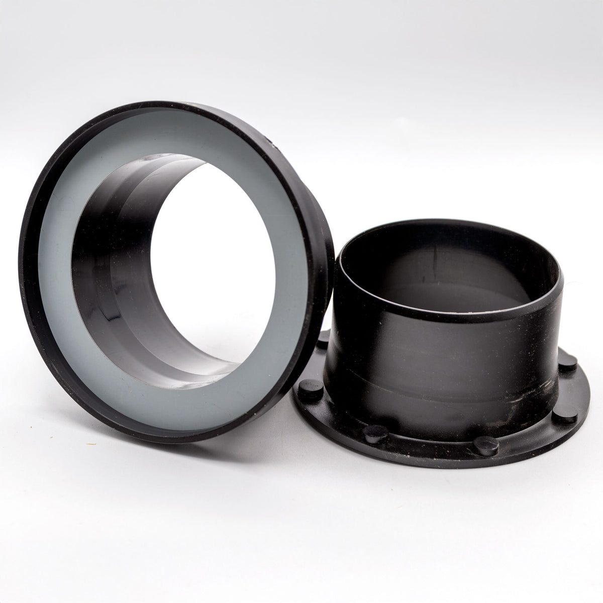 4 inch magnetic dust port set for woodworking dust collection systems, black plastic fittings
