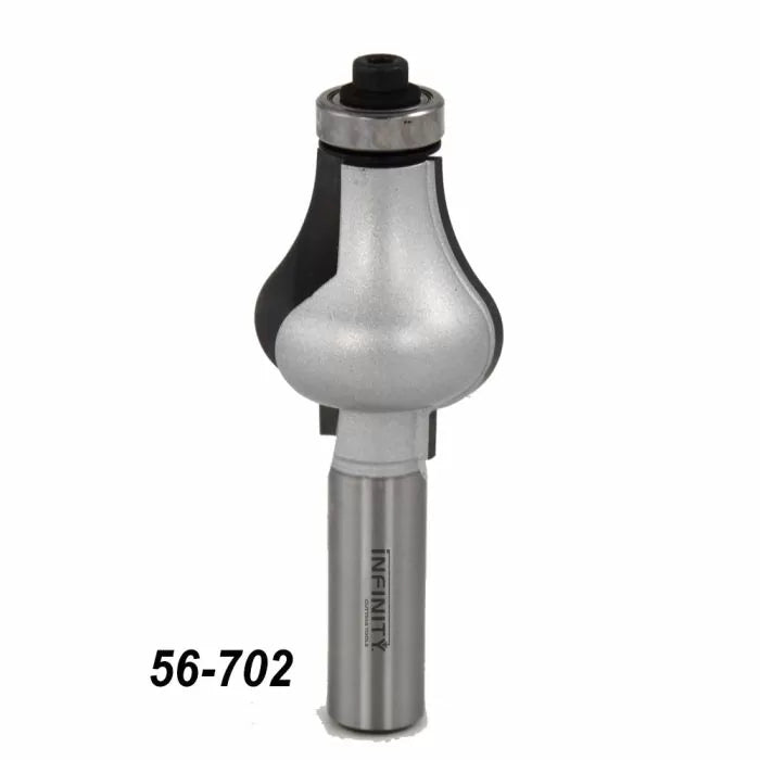 Classical router bit with bearing for woodworking, item 56-702, on white background.