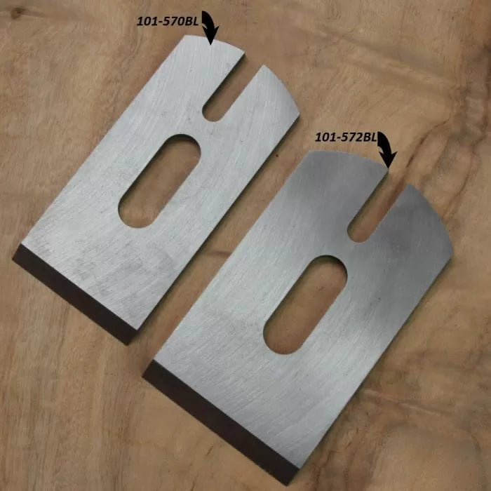 Carbide planer blades 101-570BL and 101-572BL for woodworking on wood surface