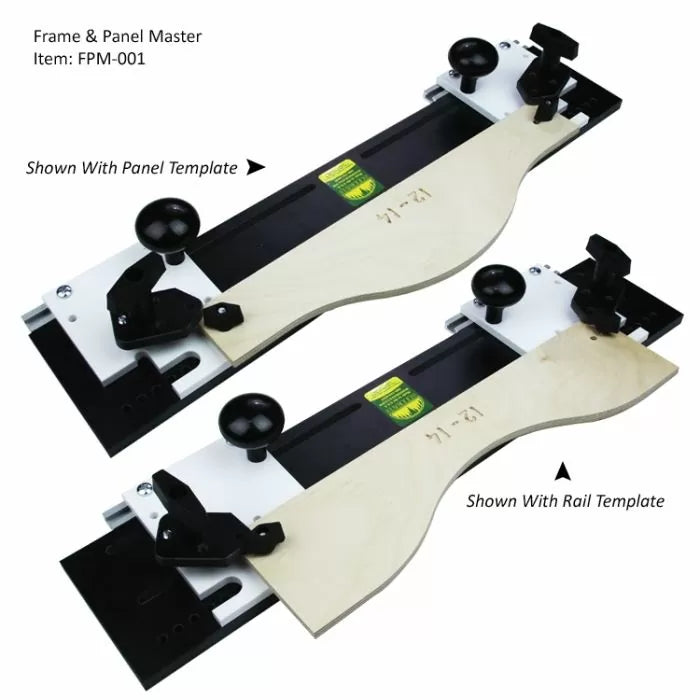Frame and panel master woodworking jig with panel and rail templates for precise cutting