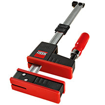 Red Bessey parallel bar clamp with steel bar and red handle