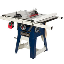 Rikon table saw with fence and blue stand