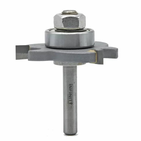 Infinity slot cutter router bit with bearing and carbide-tipped wings