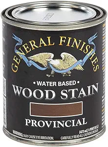 Can of General Finishes water-based wood stain in Provincial