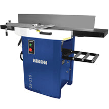 Rikon benchtop jointer planer in blue with extended infeed table