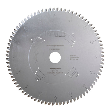 Infinity 260mm Kapex miter saw blade with 80 teeth