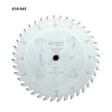 10-inch circular saw blade with 40 teeth, thin kerf, labeled part 010-045, woodworking tool