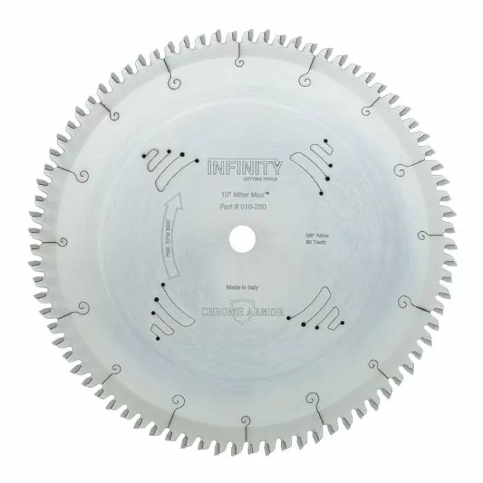 10-inch 80-tooth circular saw blade with carbide tips and laser-cut expansion slots