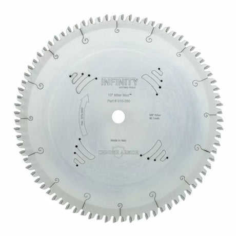 10-inch 80-tooth circular saw blade with carbide tips and laser-cut expansion slots