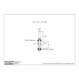 Technical drawing of woodworking router bit with labeled dimensions and bearings, item 06-128.