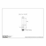 Technical diagram of a straight router bit with bearing, labeled dimensions visible