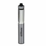 Straight flush trim router bit with bearing, ideal for precise woodworking cuts.