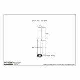 Technical drawing of a straight router bit with measurements and bearing details.