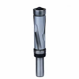 Spiral flush trim router bit with dual bearings for woodworking and precision edge trimming