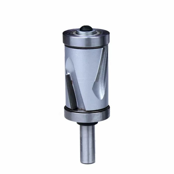 Carbide spiral flush trim router bit with dual bearings for woodworking