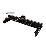 Router table fence system with dust port and adjustment knobs for woodworking