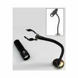 Flexible gooseneck magnetic base LED flashlight with clamp for woodworking tasks