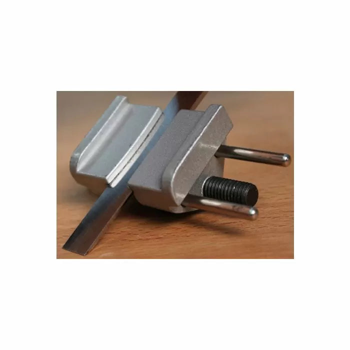 Jointer knife setting jig for woodworking on a wood surface