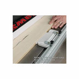 Table saw featherboard accessory securing wood for precise woodworking cuts