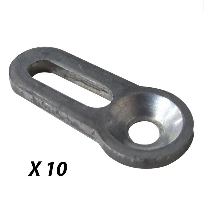Steel slotted hanger bolt plate for woodworking, pack of 10