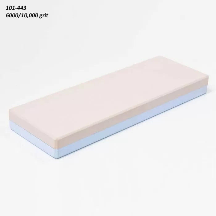 Dual grit sharpening stone 6000/10,000 for woodworking tools, rectangular, on white background