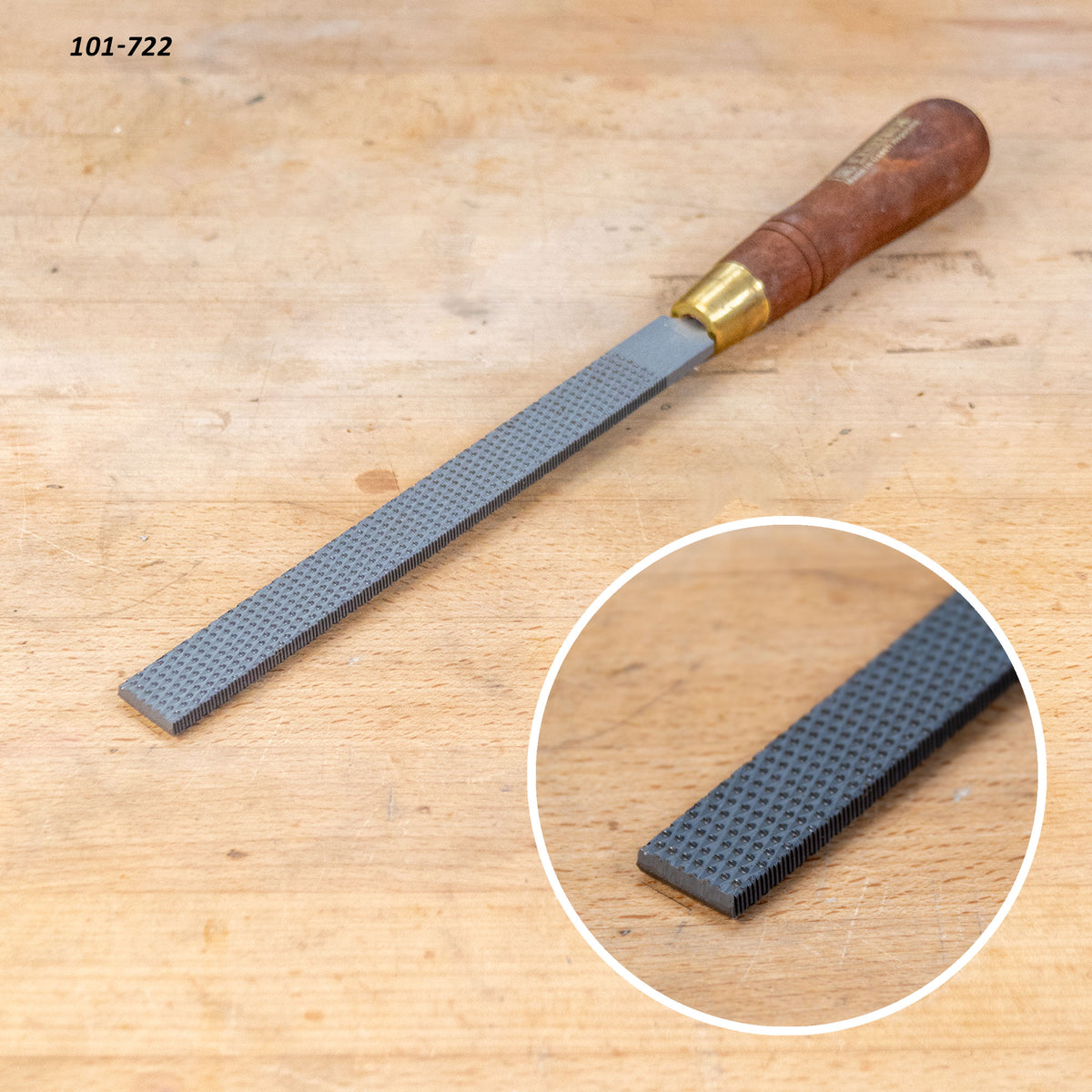 flat rasp with a closeup insert.