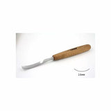 16mm curved wood carving chisel with wooden handle on white background