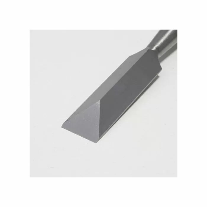 Carbide-tipped woodworking chisel blade with beveled edge for precision cutting