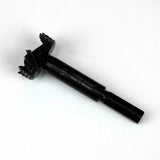 Black Forstner drill bit for woodworking on white background
