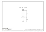 Technical drawing of a straight router bit, 1-inch diameter, 1/2-inch shank, woodworking tool.
