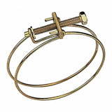 Double wire hose clamp with adjustable screw, woodworking dust collection accessory