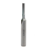 Straight carbide router bit for woodworking on white background