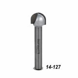 Round nose router bit with Infinity Cutting Tools logo and 14-127 part number for woodworking.