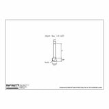 Technical drawing of straight router bit with 1/4 inch shank and 1/2 inch cutting diameter.