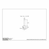 Technical drawing of woodworking round nose router bit, 1/4 inch shank, item 14-190