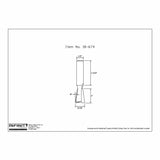 Technical drawing of a straight router bit with labeled dimensions, item 18-674.