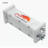 Acrylic resin casting mold for woodworking, white with screws and 'Lizard Blanks' logo.