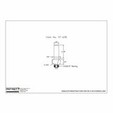 Technical drawing of woodworking router bit with 3/16" radius and 3/16x1/2" bearing.