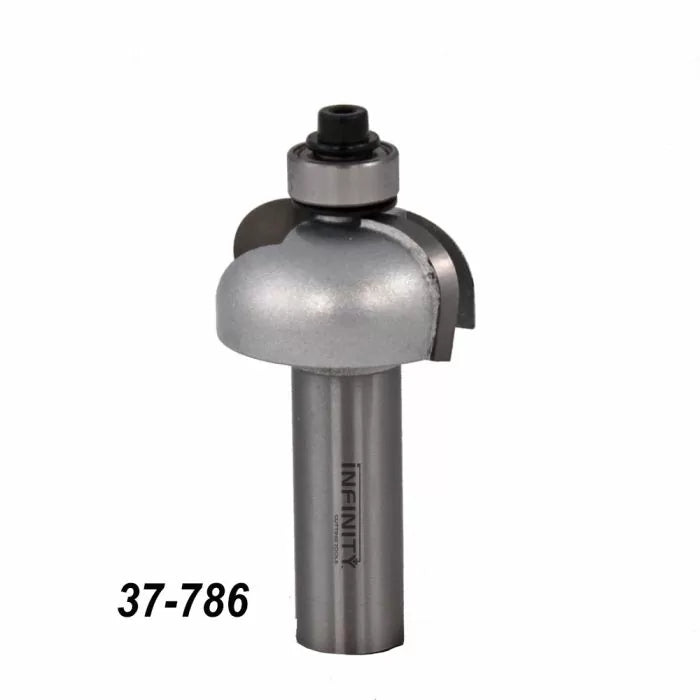 Roundover router bit with bearing, product number 37-786, for woodworking.