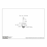 Technical drawing of a router bit with measurements and labeled 3/16 x 1/2 inch bearing.