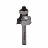 Carbide-tipped roundover router bit with bearing for woodworking projects