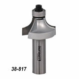 Roundover router bit with bearing and part number 38-817, designed for woodworking.