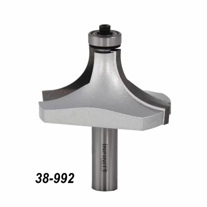 Large roundover router bit with bearing, woodworking tool, item number 38-992